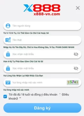 X888 cung cấp quy trình ĐĂNG KÝ